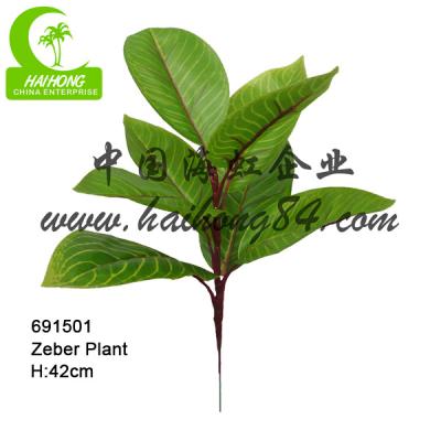 China Durable Cheap Artificial Leaves Zebra Decorative Leaves For Sale for sale