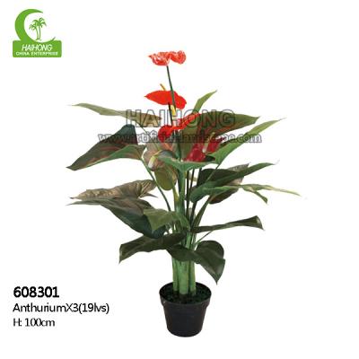 China Minimalist Factory Supply Bonsai Artificial Natural Anthure With Potted Flower For Sale Crafts for sale