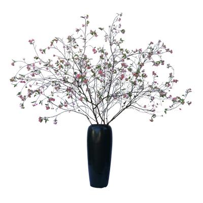 China New Style Realistic Stunning Art Decor Sakura Plant Small Artificial Flower Potted Ornaments for sale