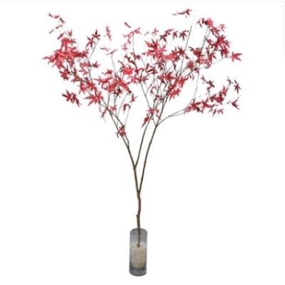 China Minimalist Artificial Plant Simulated Red Maple Bushes Landing Ornaments Art Decor Indoor for sale