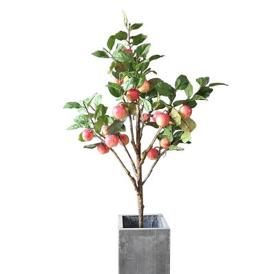 China Eco-friendly Artificial Cheap Plastic Bonsai Decorative Apple Tree Fruit Tree Plant Friendly for sale