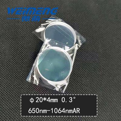 China 0.3º 20*4mm Wedge Mirror 650nm 1064nmAR Quartz Spectroscope for sale