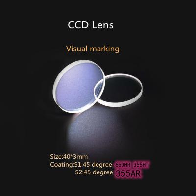 China 40*3mm Quartz CCD Lens S1 650HR 355HT S2 355AR 45 Degree Visual Marking for sale