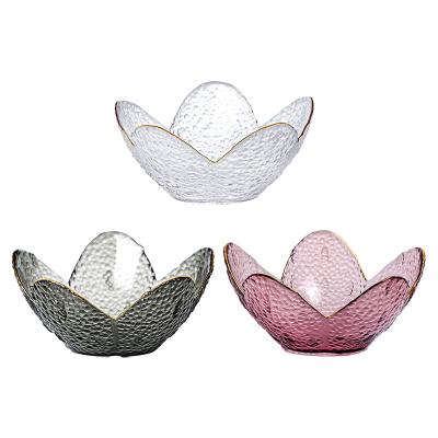 China Petal raindrop glass bowl series style minimalist lead-free crystal fruit bowl, creative, exquisite and simple for sale