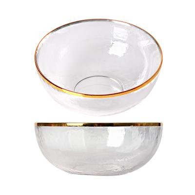 China Minimalist Phnom Penh hammered Phnom Penh glass bowl Japanese style simple and elegant lead-free glass bowl for sale