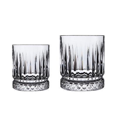 China Europe Striped Whiskey Cup Glass Lead Free Glass European Retro for sale