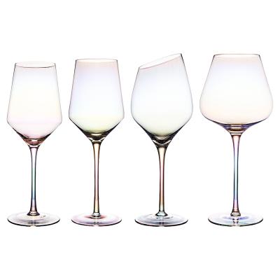 China Handmade Blown Western Colorful Crystal Glass Christmas Wine Red Wine Wedding Glass for sale