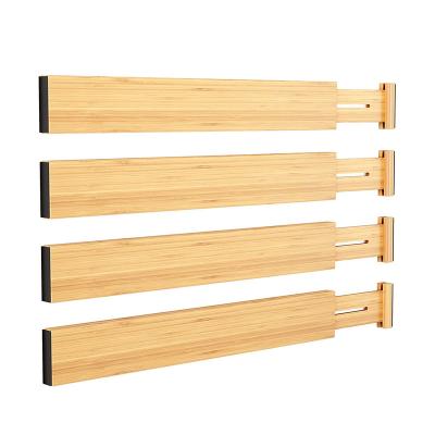 China New Classic/Postmodern 4pcs Drawer Adjustable Bamboo Wood Wooden Divider Extend Divider Dividers for sale