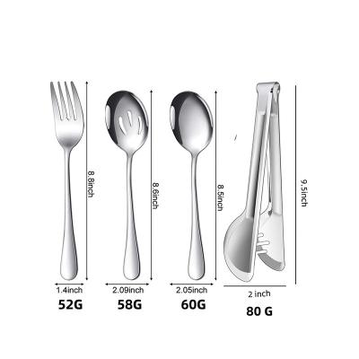 China Viable 36 PCs Cutlery Set Serving St Stainless Steel Knife Spoon Fork and Tongs International Flatware Set Silverware Set for sale