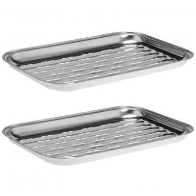 China Factory Supply Stainless Steel BBQ Tray Easily Cleaned and Grill Tray Ideal for 2 Piece BBQ Set for sale