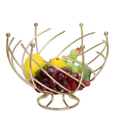 China Stored fruit basket for the kitchen, fruit basket with banana hanger, modern fruit and vegetable bread storage rack for sale