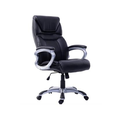 China (Size) Swivel Company Adjustable Swivel Chair Executive Black Luxury Genuine Leather Modern Office Chair for sale