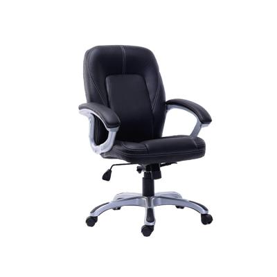 China Wholesale Black Medium Ergonomic Adjustable (Height) Aftermarket Chairs Office Executive Leather Chair With Wheels for sale