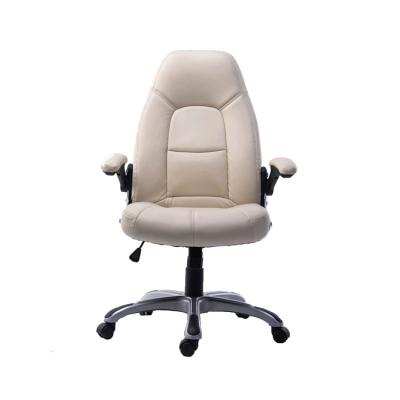 China Adjustable (Height) Swivel Gaming Computer Chair Leather Office Manager Chairs Swivel Chair White Desk with Arm Wheels for sale