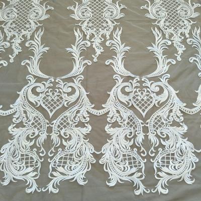 China Other Dress 2023 Natural Ivory White Wedding Dress Lace With Sequins Wedding Dress Fabric 130cm Wide for sale