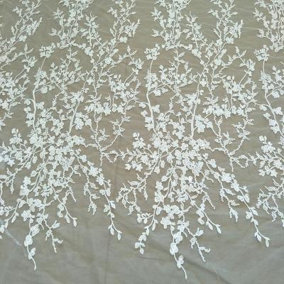 China Other new 2022 ivory white with new sequin fabric wedding dress fabric width 130cm for sale