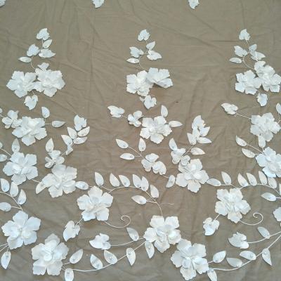 China 2023 other new small flower ribbon pearl lace fabric dress widths 130cm for sale