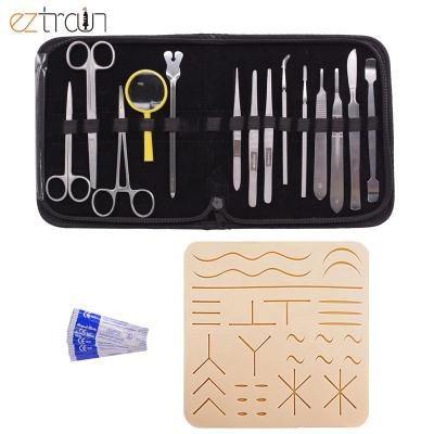 China Silicone Suture Training Tools With 14pcs Student Surgical Thread and Practice Kit Include Silicone Suture Needle Suture Pad for sale