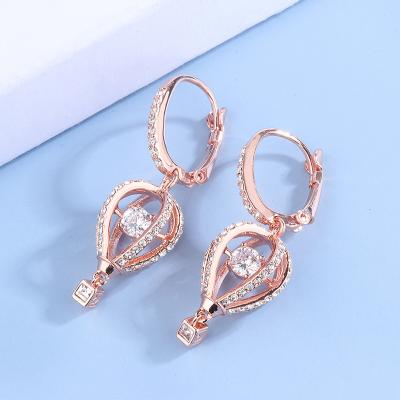 China Fashion CLASSIC Jewelry 2022 Hot Romantic SWA Heart Air Balloon Flapping Earrings Non Tarnish Zirconia Earrings for sale