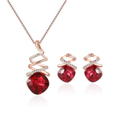 China CLASSIC Hot Trend Multiple Styles Ins Fashionable Wind Diamond Earrings And Necklace Women Jewelry Sets for sale