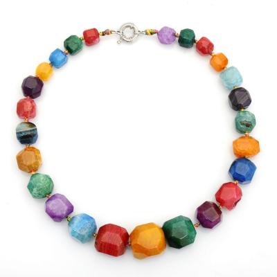 China TRENDY Natural Stone Handmade Crystal Bead Bracelets Agate Chain Bracelet Fashion Jewelry for sale