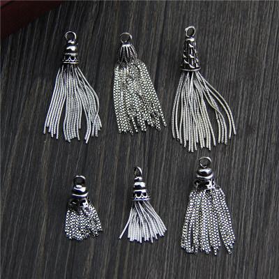 China 925 Vintage Fashion 925 Sterling Silver DIY Tassel Pendant Charms DIY Bracelet Necklace For Jewelry Accessories Making Wholesale for sale