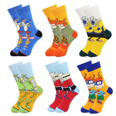 China Antibacterial cheap high quality wholesale meias socks cartoon character funny anime cotton socks for men for sale