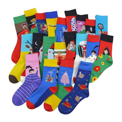 China Christmas Crew Socks Women and Men Funny Colorful Antibacterial Soft and Cotton Novelty Fun Design Stretch Combed Crazy Socks for sale