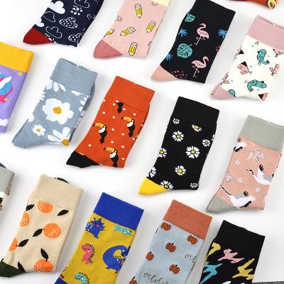 China Antibacterial Unisex Happy Design Socks Cartoon Animals Dog Dinosaur Unicorn Flamingo Pumpkin Plane Weed Fancy Men's Dress Socks for sale