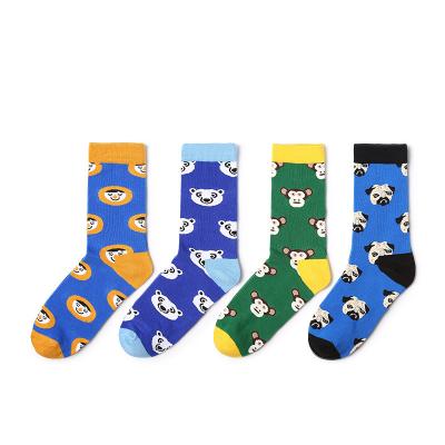 China BONYPONY QUICK DRY Cute Cartoon Dog Monkey Happy Sea Lions Backs Cotton Factory Wholesale Animal Patterned Combed Funny Long Socks for sale