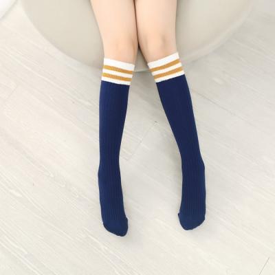 China BONYPONY Girls Antibacterial Socks For Spring Autumn In Tube Stripes Cotton Socks Kids Knee High Socks for sale