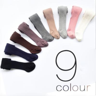 China Cute Antibacterial Rib Style Socks School Uniform Kids Girls Cable Knit Combed Cotton Spats Stocking Pants Pantyhose Pantyhose For Baby Kids for sale