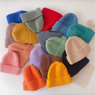 China COMMON Kids Winter Knit Hat Colorful Soft Warm Kids 1-8years Knitting Hat Baby Knitted Hats for sale