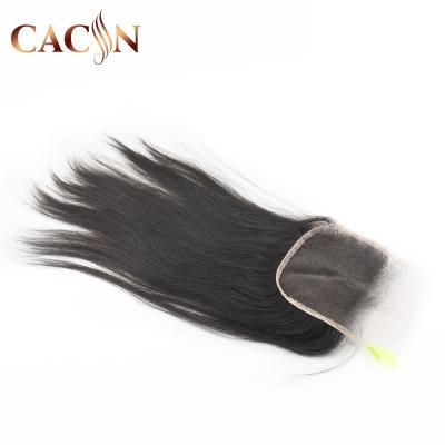 China 100% Swiss Wave Grade 10a Free Sample Silky Straight Transparent Human Hair 4x4 Lace Closure for sale