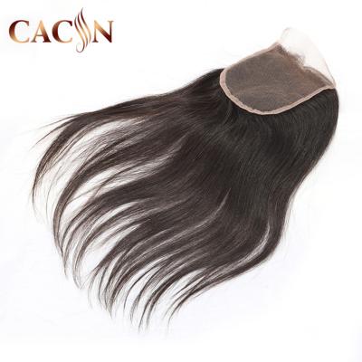 China Best Sellers Indian Remy Human Hair Full Perimeter Lace Closures Silky Straight Wave for sale