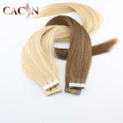 China Cheap Price 9A Mink Unprocessed Virgin Silky Straight Wave Tape Hair Extension Labels,India Quality Hair Extension Wholesale Human Hair Type for sale