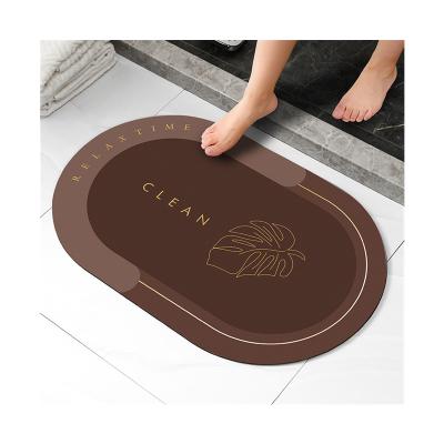 China Washable Multiple Designs Anti Skid Quick Dry Water Absorb Soft Diatomite Bath Mat for sale