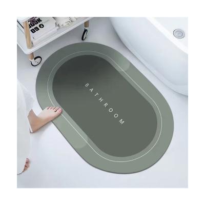 China Non-slip Bath Mat Easy Diatomite Washable Super Absorbent Mat Floor Mat Quick Drying Print Oil-proof Bath Mat for sale