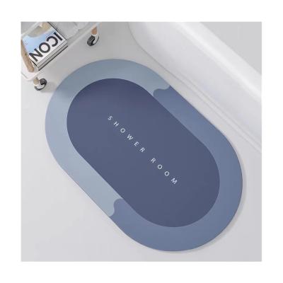 China High Quality Washable Non-slip Easy Clean Water Absorbent Diatomite Print Bath Mat Bath Mat for sale