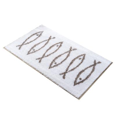 China Shaggy Pile Microfiber Bath Mat Luxury Washable Microfiber Embellished Anti-Slip Door Mat for sale