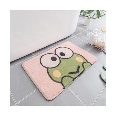 China Bath Mat Soft Water Absorption Bathroom Washable Foot Cover Anti Slip Cashmere-like Printing Bath Mat for sale