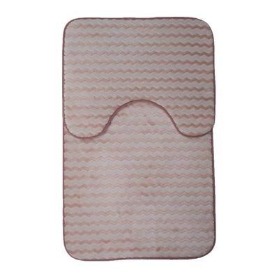 China Washable Bath Mat Set Shower Mat Bath Mat Sets Non Slip Microfiber Toilet Cover 2 Piece Bathroom Cutout for sale