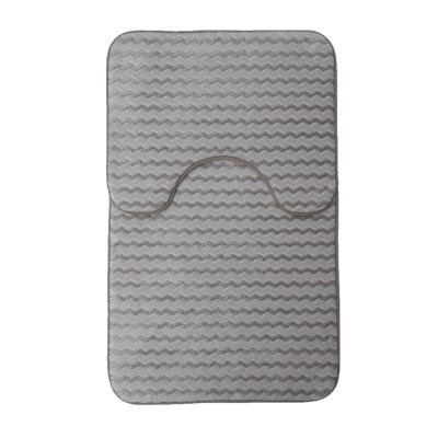 China Washable Bath Mat Set Shower Mat Bath Mat Sets Non Slip Microfiber Toilet Cover 2 Piece Bathroom Cutout for sale