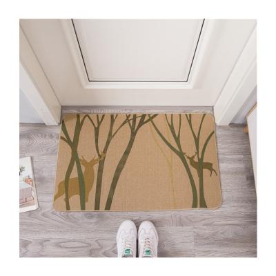 China Entrance Washable Water Absorbent Door Mat Kitchen Bathroom Non-slip Rubber Canvas Mat for sale