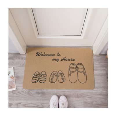 China Entrance Washable Water Absorbent Door Mat Kitchen Bathroom Non-slip Rubber Canvas Mat for sale