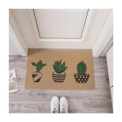 China Washable Customized Printing Design Bathroom Canvas Rubber Mat Kitchen Floor Anti-Slip Mat for sale