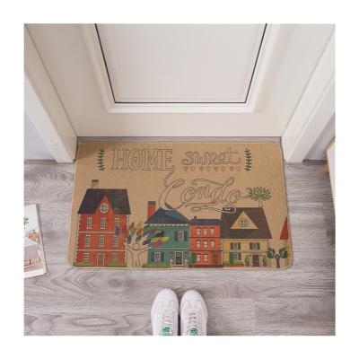 China Washable Water Absorbent Door Mat Kitchen Bathroom Bedroom Non Slip Rubber Canvas Mat for sale