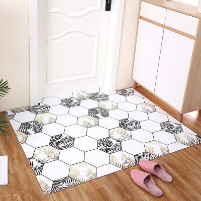 China PVC Kitchen Mat Waterproof Washable Leather Eco-friendly Flooring And Non-slip Home Decorative Carpet for sale