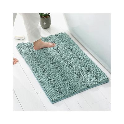 China Chenille Floor Bath Mat Non-Slip Noodle Pile Bathroom Chenille Fabric Cushioned Cushioned Non-Slip Bath Mat for sale