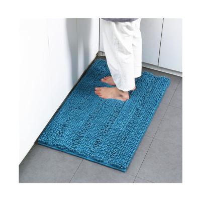 China Non Slip Machine Chenille Bath Mat Slip Resistance Chenille Shower Mat Water Absorbent Chenille Bathroom Tufted Rug for sale